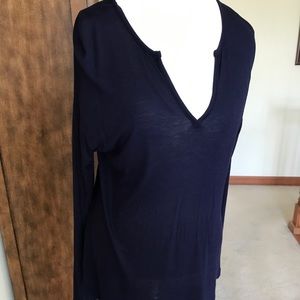 Three Dots Blue Long Sleeve Top NWOT